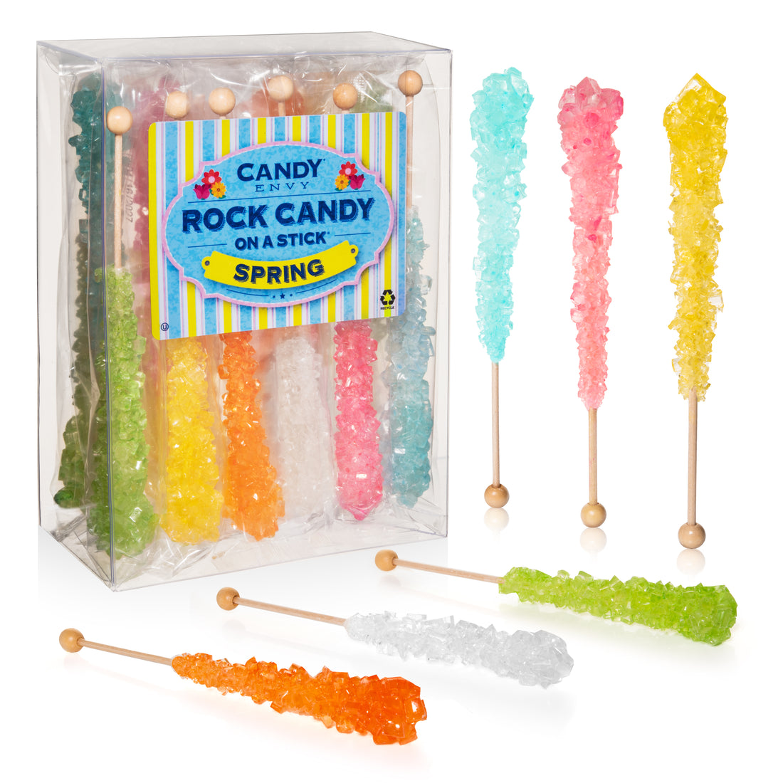 Spring Rock Candy Sugar Stick: Individually Wrapped Sugar Candy – Candy ...