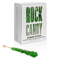 Green Rock Candy Sugar Sticks - Green Apple Flavor