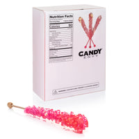Pink Rock Candy Sugar Sticks - Cherry Flavor