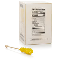 Yellow Mini Rock Candy Sugar Sticks - Lemon Flavor