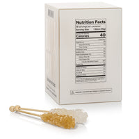 Amber and White Mini Rock Candy Sugar Sticks - Original Sugar Flavor