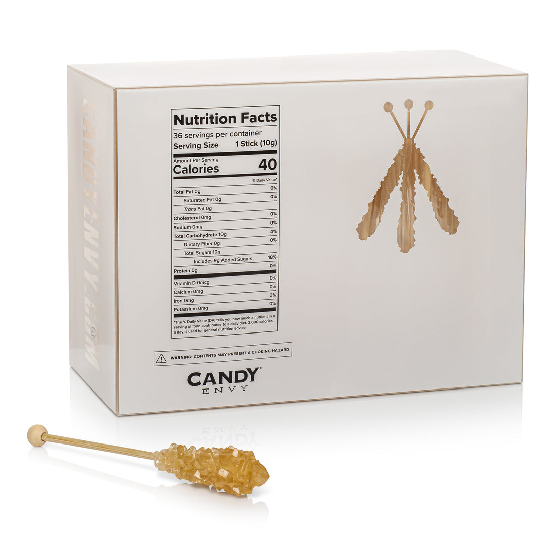Amber Mini Rock Candy Sugar Sticks - Original Sugar Flavor