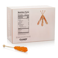 Orange Mini Rock Candy Sugar Sticks - Orange Flavor