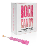 Light Pink Rock Candy Sugar Sticks - Cherry Flavor