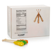 Citrus Combo Mini Rock Candy Sugar Sticks - Orange, Lime, Lemon Flavor