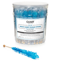 Blue Rock Candy Sugar Sticks - Blue Raspberry Flavor
