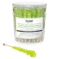 Light Green Rock Candy Sugar Sticks - Watermelon Flavor