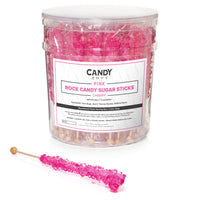 Pink Rock Candy Sugar Sticks - Cherry Flavor