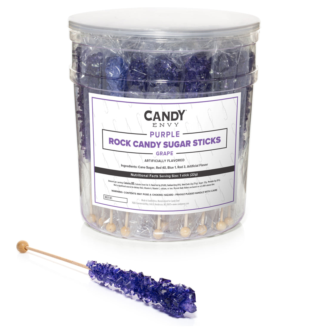 Purple Rock Candy Sugar Sticks - Grape Flavor