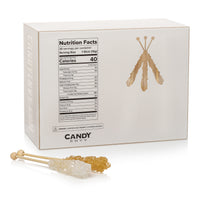 Amber and White Mini Rock Candy Sugar Sticks - Original Sugar Flavor