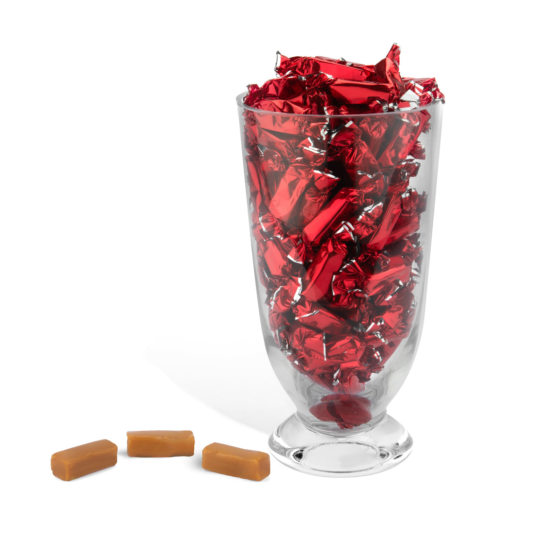 Red Foil-Wrapped Caramels