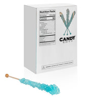 Light Blue Rock Candy Sugar Sticks - Cotton Candy Flavor