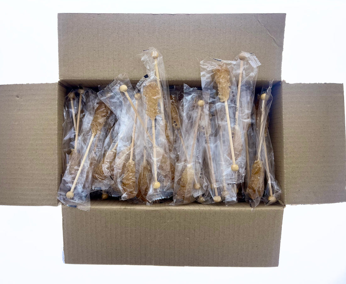 Amber Café Mini Rock Candy Sugar Sticks - Original Sugar Flavor