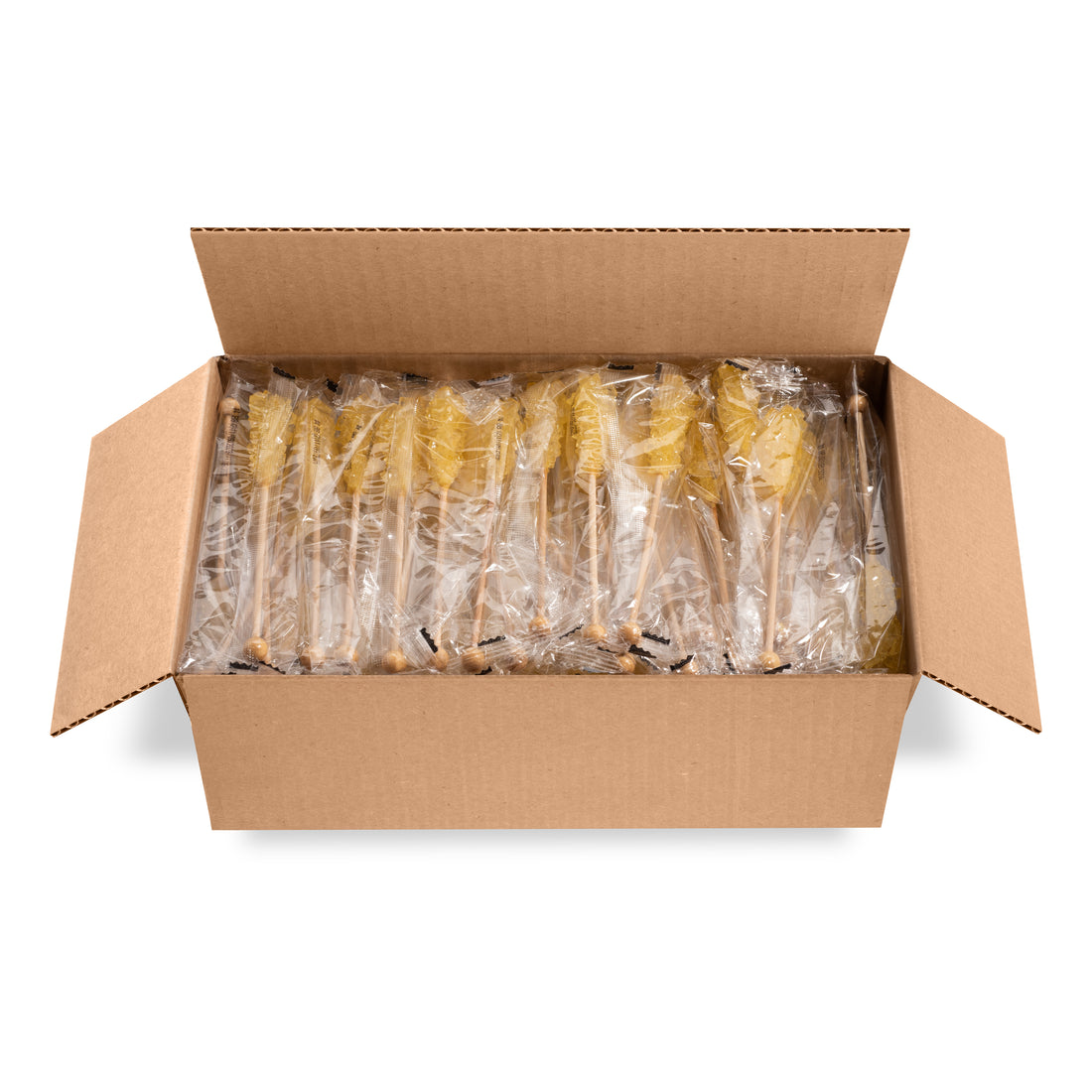 Gold Mini Rock Candy Sugar Sticks - Original Sugar Flavor