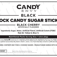 Black Rock Candy Sugar Sticks - Black Cherry Flavor