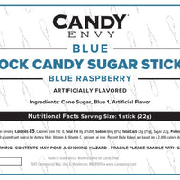 Blue Rock Candy Sugar Sticks - Blue Raspberry Flavor