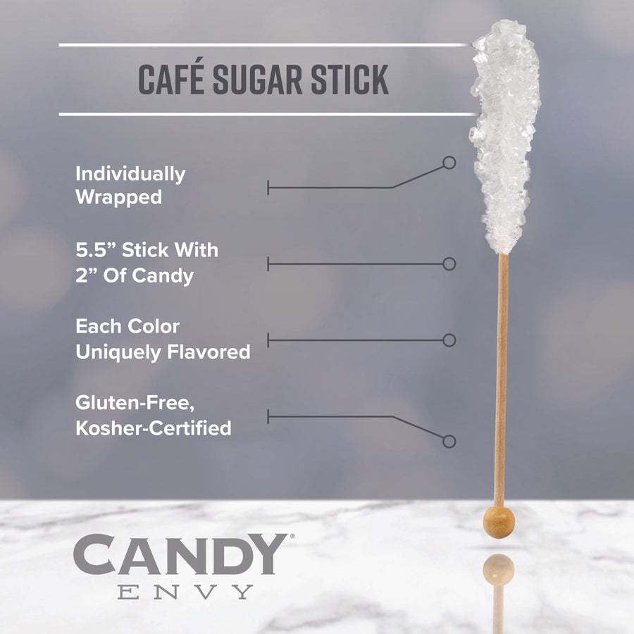 Amber Café Mini Rock Candy Sugar Sticks - Original Sugar Flavor