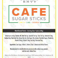 Citrus Combo Pack: Cafe Sugar Sticks - Lemon, Lime, and Orange Flavor
