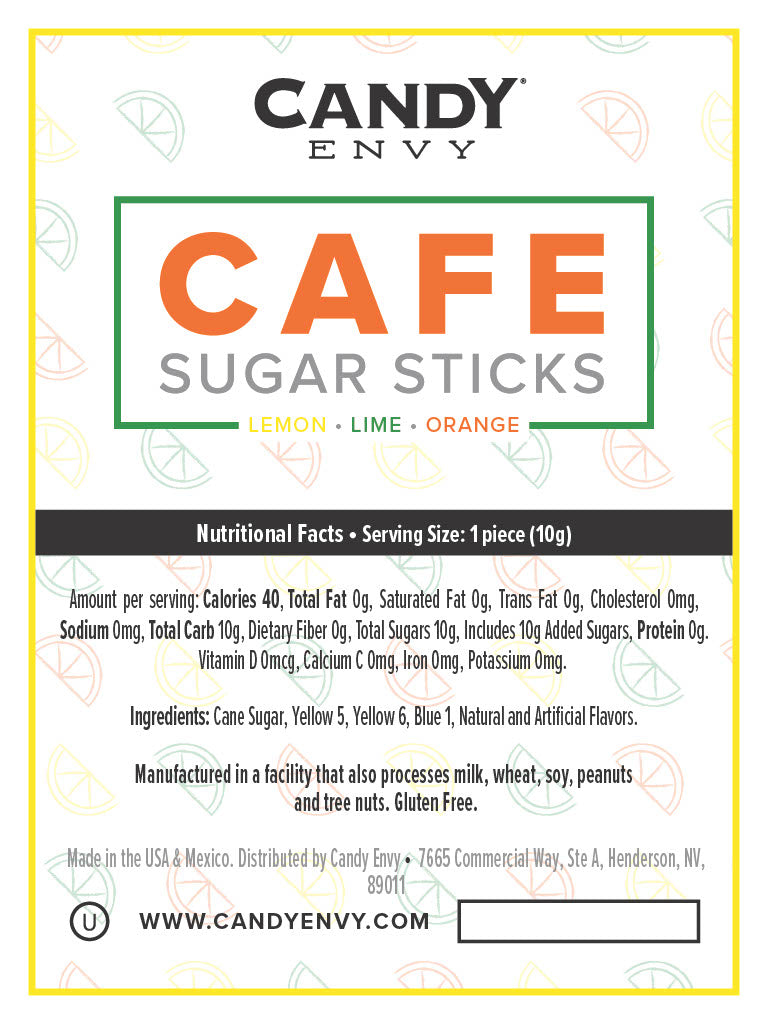 Citrus Combo Pack: Cafe Sugar Sticks - Individually Wrapped Swizzle Sticks