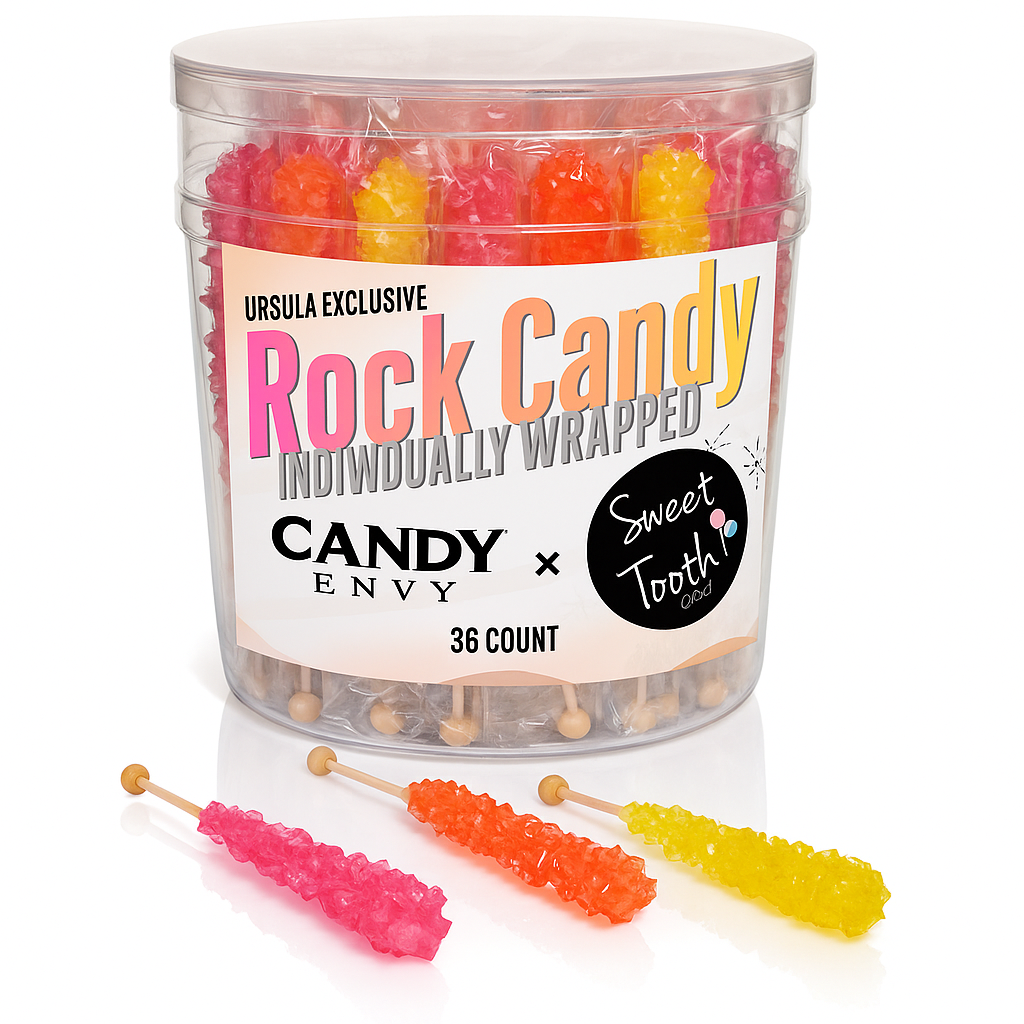 Candy Envy x Sweet Tooth – Sunset Rock Candy Sugar Sticks (36 Count)
