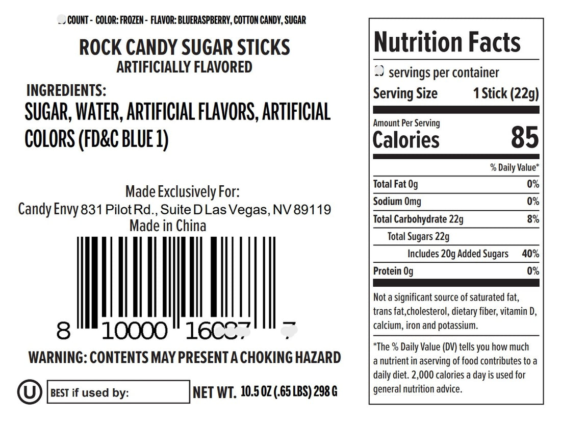 Frozen Ice Rock Candy Sugar Sticks