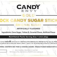 Gold Rock Candy Sugar Sticks - Original Sugar Flavor