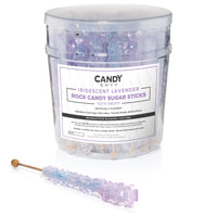 Iridescent Lavender Rock Candy Sugar Sticks - Tutti Frutti Flavor