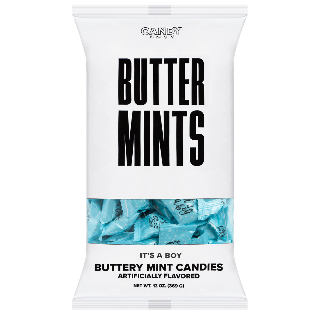 Bag of Candy Envy Butter Mints with text on a white background