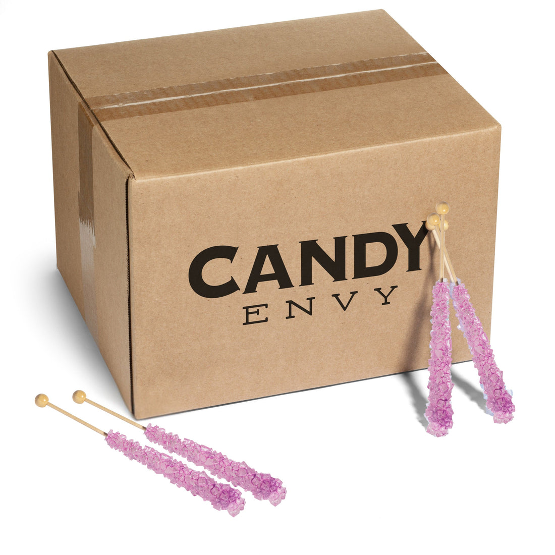 Lavender Rock Candy Sugar Sticks - Tutti Frutti Flavor