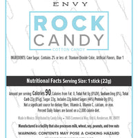 Light Blue Rock Candy Sugar Sticks - Cotton Candy Flavor
