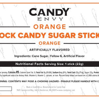 Orange Rock Candy Sugar Sticks - Orange Flavor