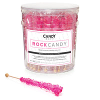 Pink Rock Candy Sugar Sticks - Cherry Flavor