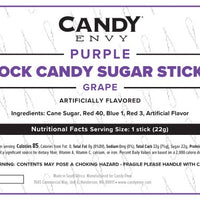 Purple Rock Candy Sugar Sticks - Grape Flavor