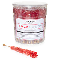 Red Rock Candy Sugar Sticks - Strawberry Flavor