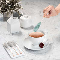 Silver Mini Rock Candy Sugar Sticks - Original Sugar Flavor