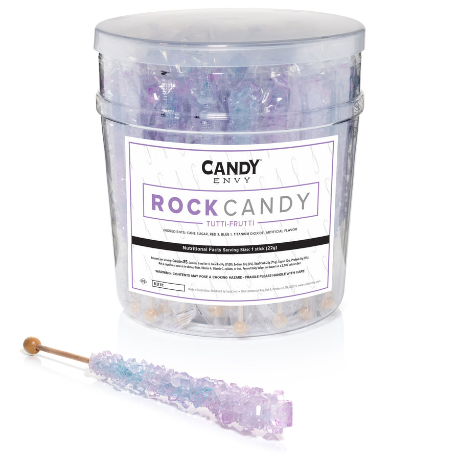 Iridescent Rock Candy Sugar Sticks - Tutti Frutti Flavor