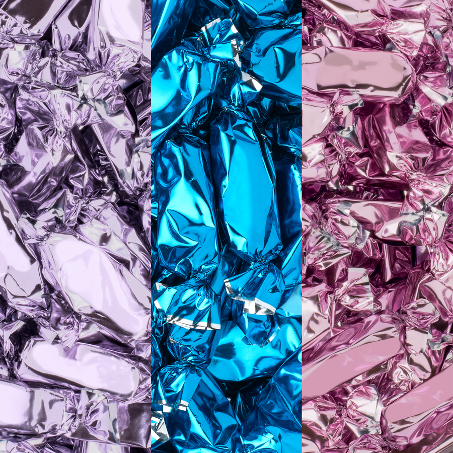 Tri-Color Party Mix Foil Wrapped Caramels