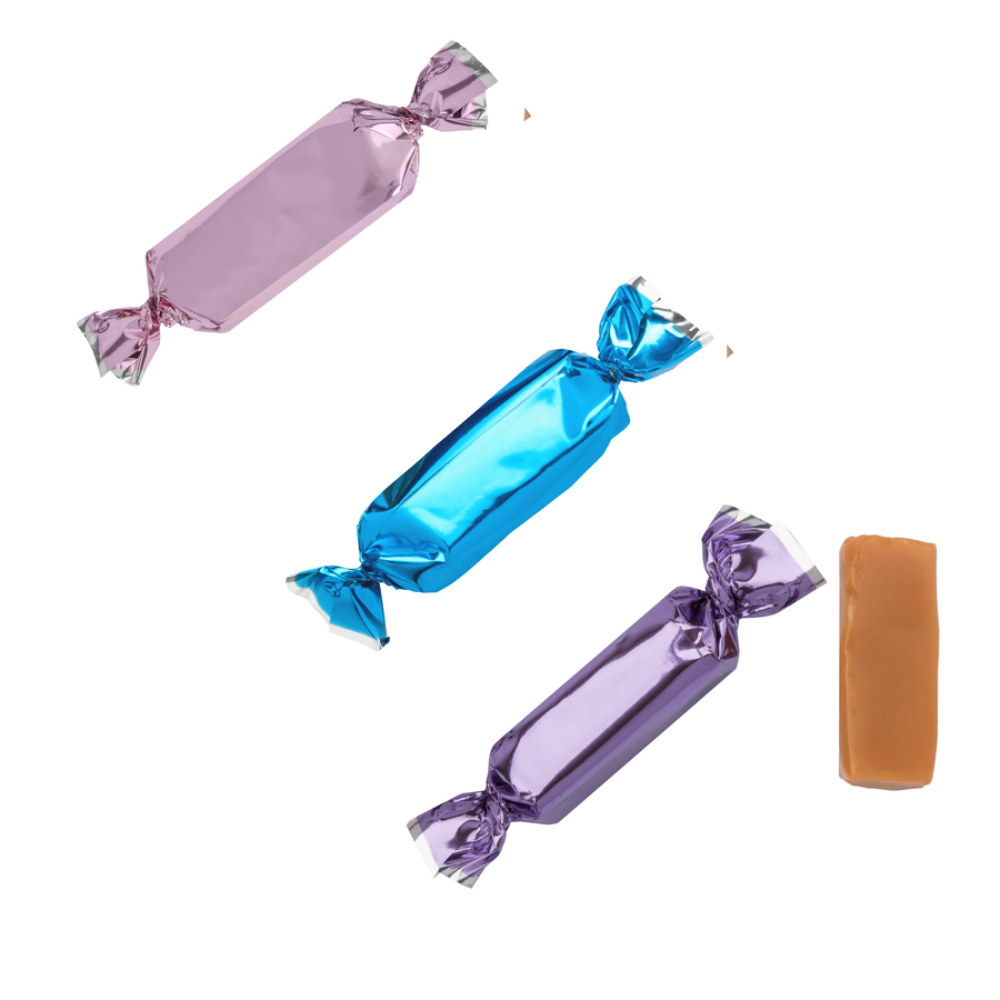 Tri-Color Party Mix Foil Wrapped Caramels
