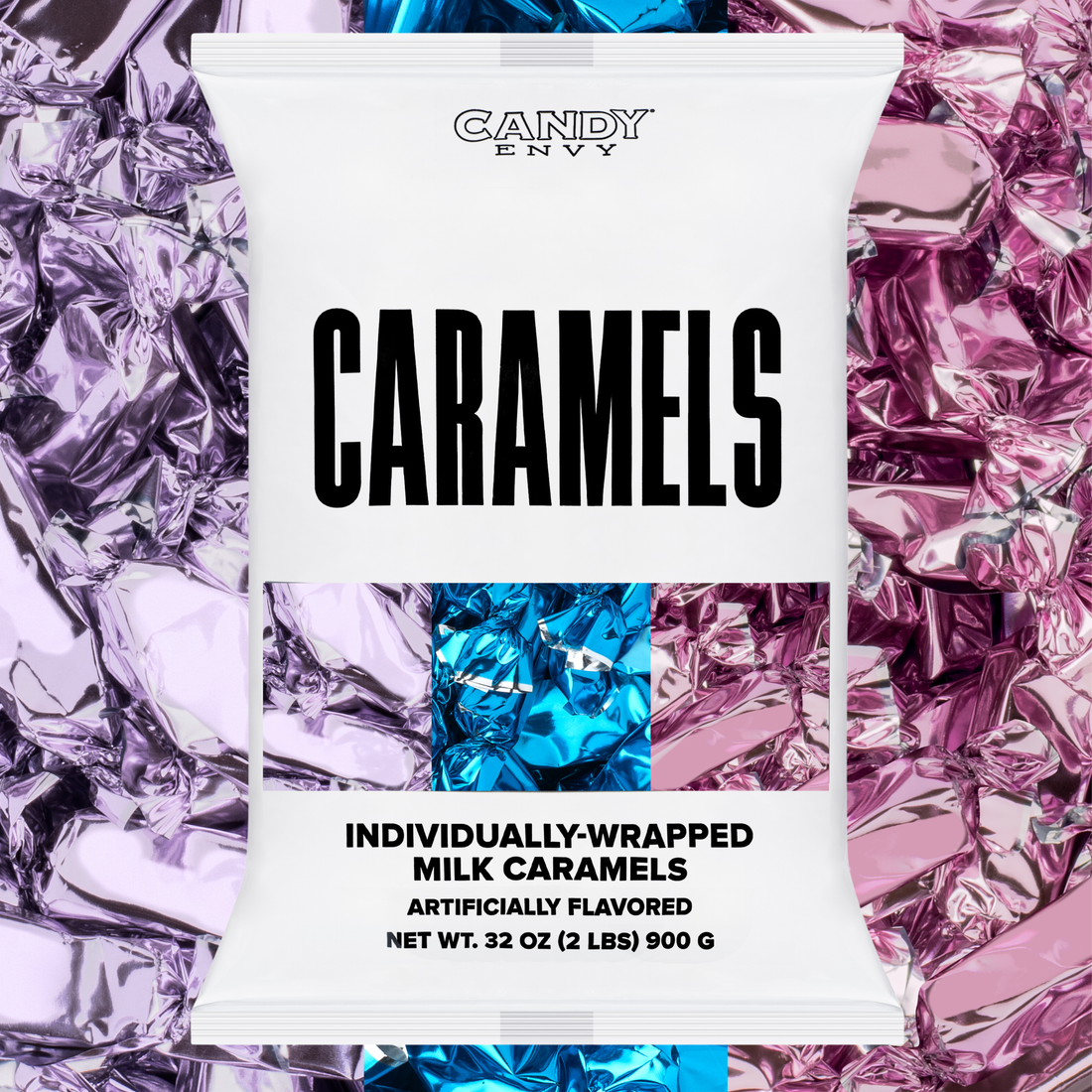 Tri-Color Party Mix Foil Wrapped Caramels
