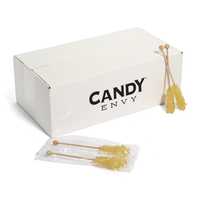Gold Mini Rock Candy Sugar Sticks - Original Sugar Flavor