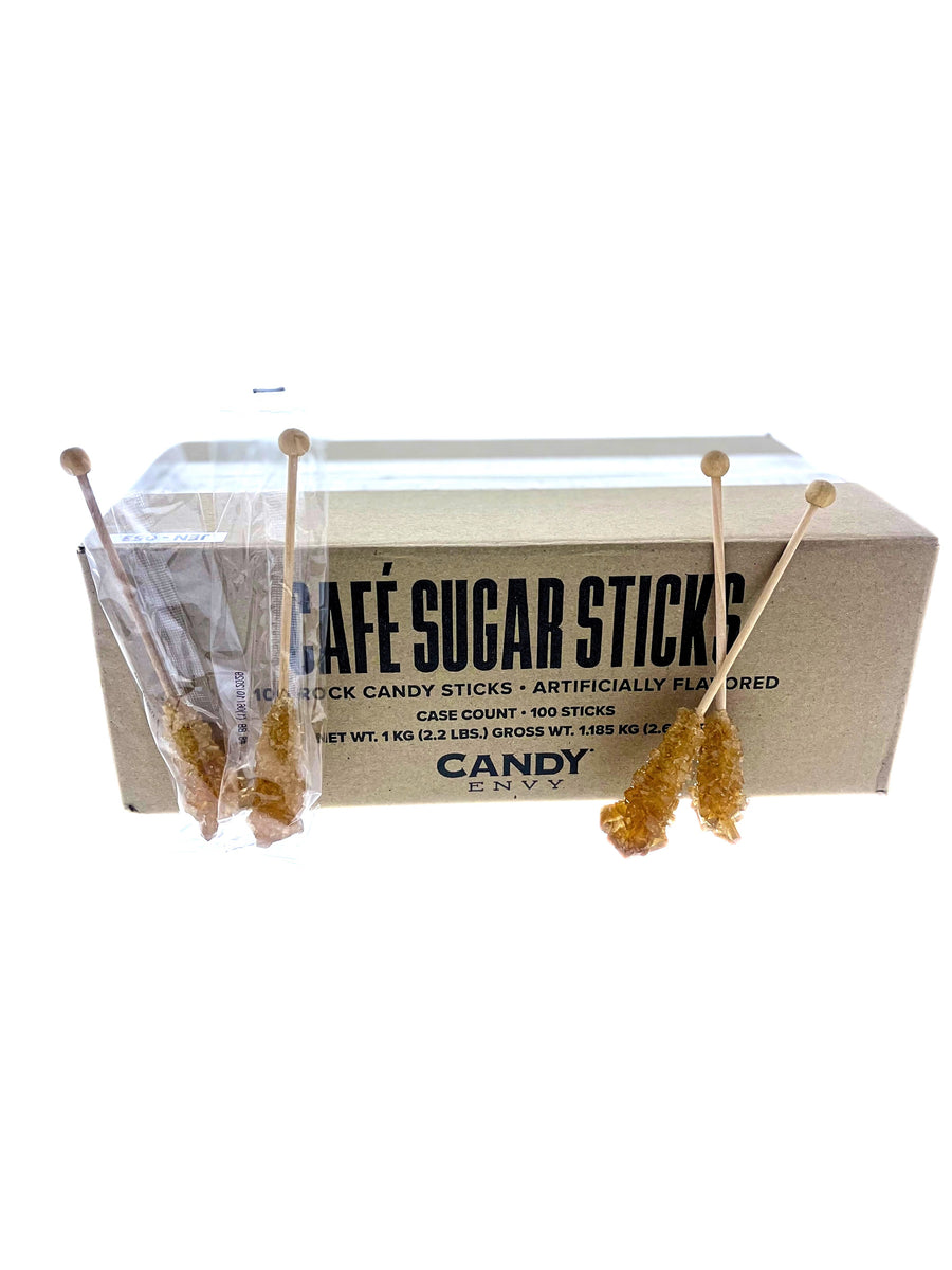 Amber Café Mini Rock Candy Sugar Sticks - Original Sugar Flavor
