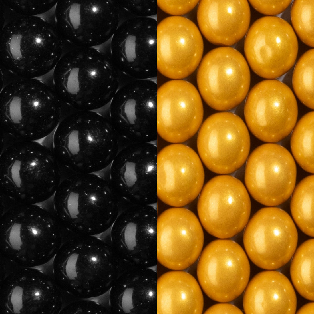 Black & Gold 1 inch Round Gumballs
