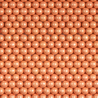 Close-up of shimmer rose gold gumballs arranged in a grid pattern