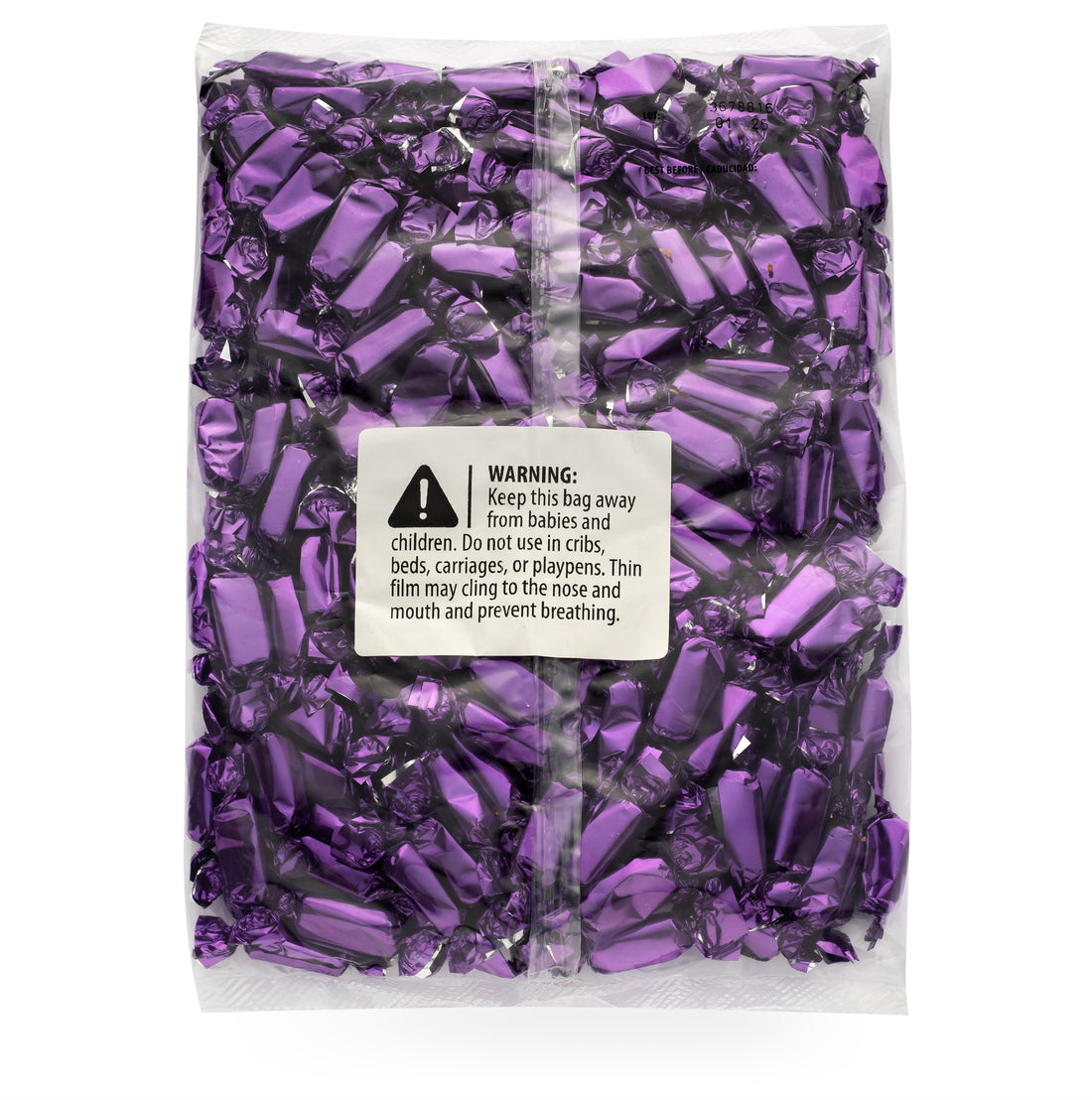 Purple Foil-Wrapped Wrapped Caramels - 2 lb Bag