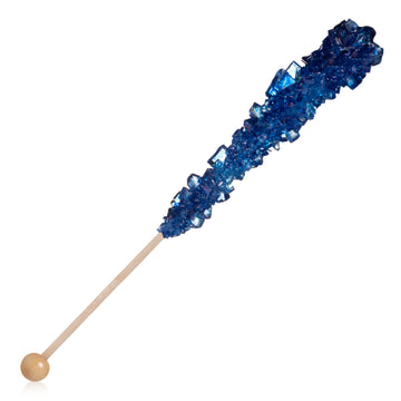 Navy Blue Rock Candy Crystal Sticks - Blue Raspberry Flavor