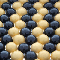 Black & Gold 1 Inch Round Gumballs - 4 lbs - two 2 lb Bags