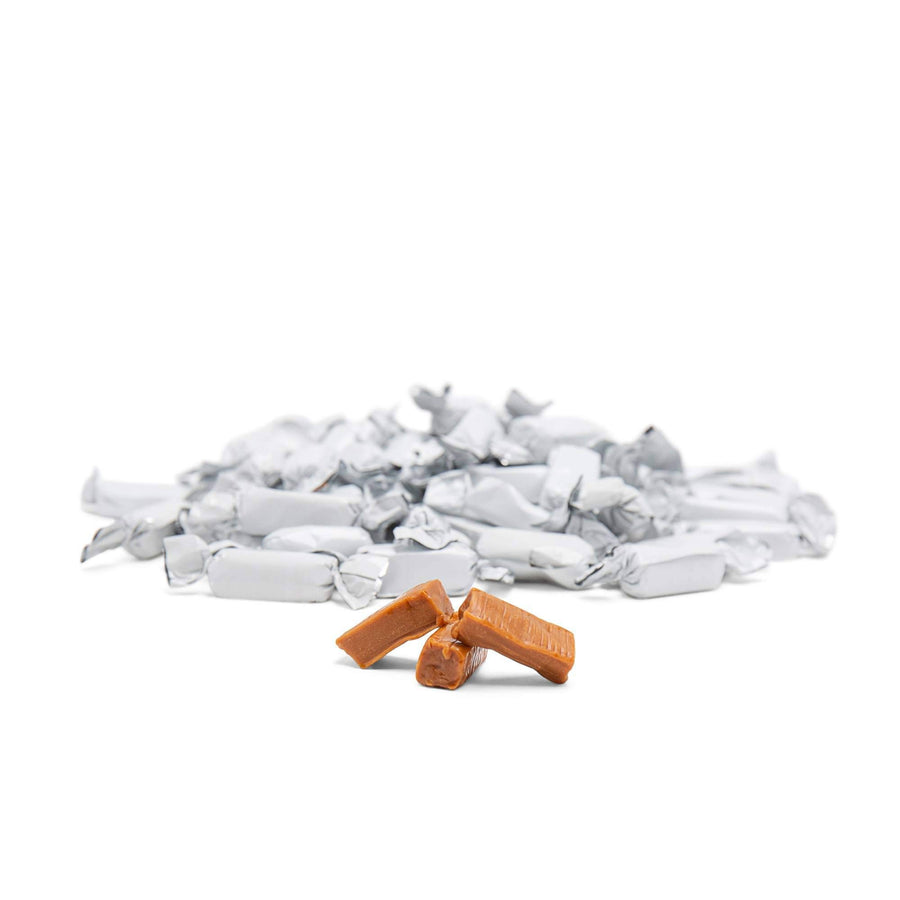 White Foil-Wrapped Caramels - 2 lb Bag