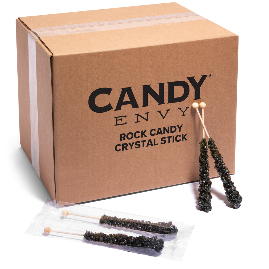 Black Rock Candy Sugar Sticks - Black Cherry Flavor