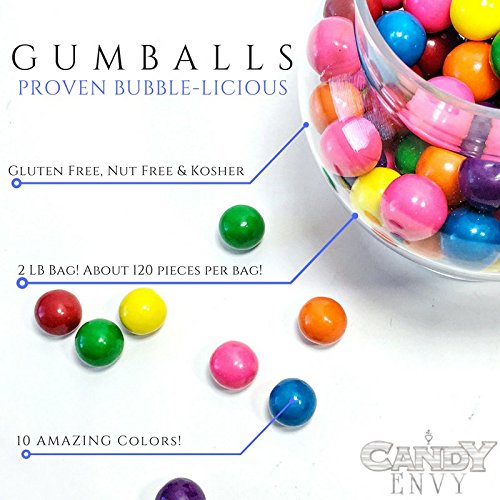Gumballs for Gumball Machine - 1 Inch Large Gumballs - Fruit Flavored  Bubble Gum White Gumballs - Kids Gum - Bulk Gum Balls 2 Lb