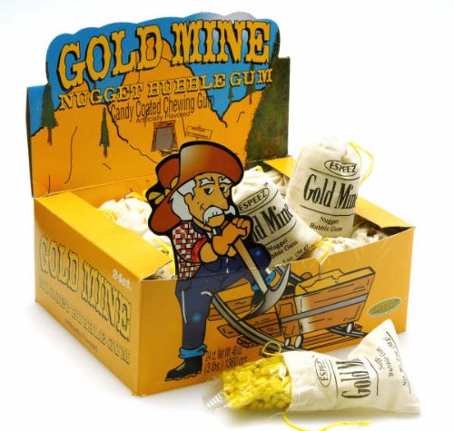 Gold Mine Bubble Gum Nuggets - 24 pack w Display